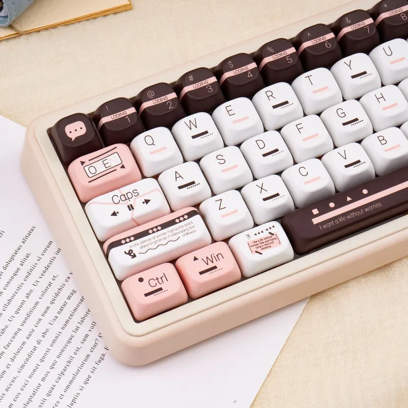 

Fantasy Information Keycap FOA Original PBT Five-Sided Sublimation Personalized Mechanical Keyboard Keycaps Pink Keyca