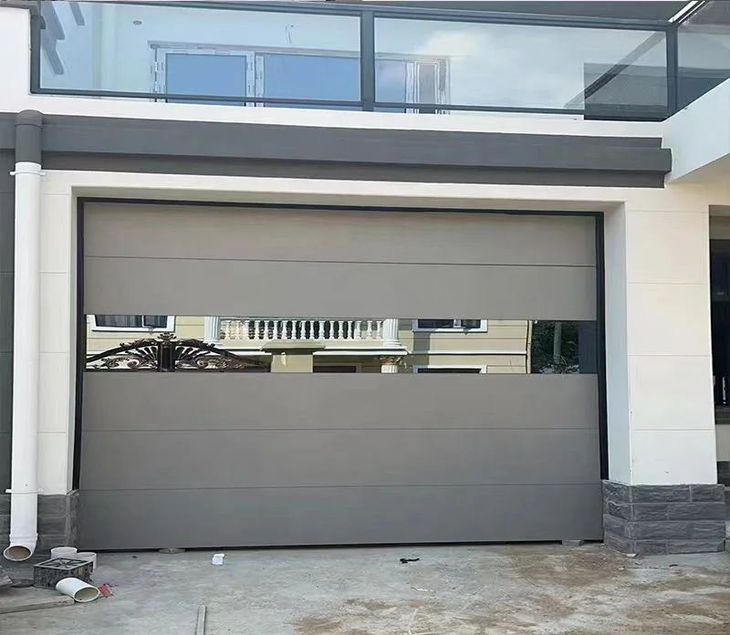Any Size Custom Modern Luxury Frameless Tempered Mirror Glass Garage Door Automatic Sectional Aluminum Villa Garage Door