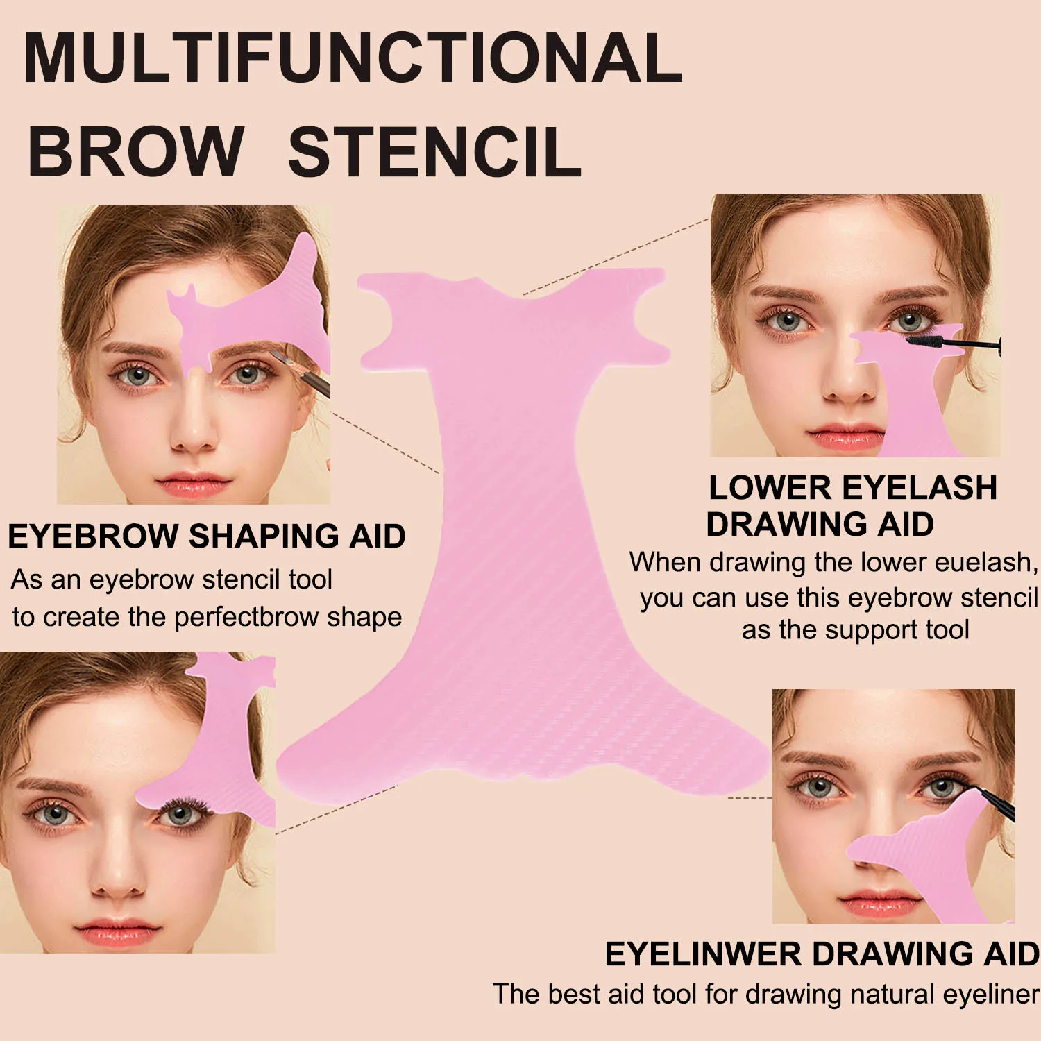 Multifunctional Eyebrow Stencils Reusable Scale Silicon Eyebrow Measuring Ruler, Positioning Eyebrow Ruler Eyeliner Stencil