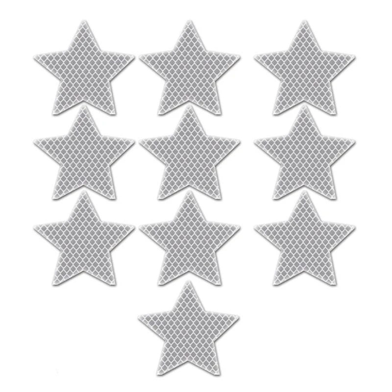 

10 шт., светоотражающие наклейки со звездами, предупреждающие ленты, наклейки, клей для грузовика, автомобиля, мотоцикла,