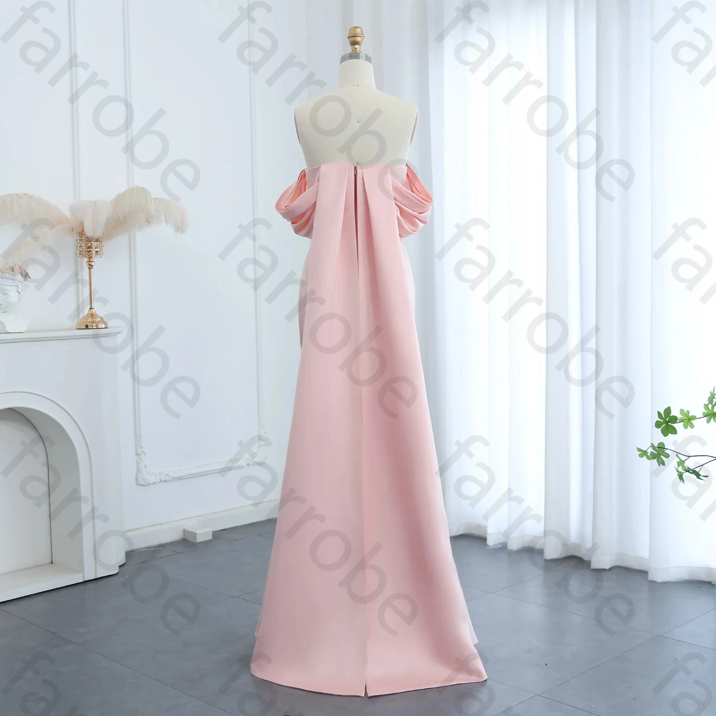 Customized Luxury Off Shoulder Evening Dress for Women Wedding Saudi Arabia Dubai Long Formal Prom Party Exquisite High Quality