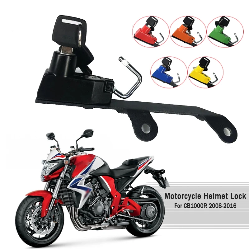 

6 Color Helmet Lock Mount Hook with 2 Keys Anti-theft Security For Honda CB1000R CB1000 R CB 1000R 2008-2016