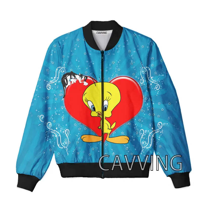 Cavving 3d impresso dos desenhos animados pássaro zíper bombardeiro jaquetas casaco masculino zip up jaquetas para mulher/homem