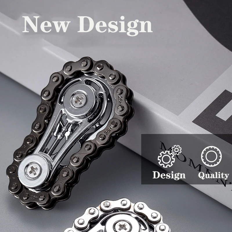 Sprockets Flywheel Fingertip Gyro Fidget Spinner Antistress Anxiety Metal Bike Chains EDC Spinner Fidget Toys For Adult Kids