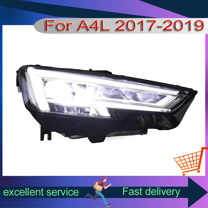 Powerful Headlights for Cars Audi A4L 2017-2019 New Front Lamp Projector Lens DRL Full LED Stuff Turn Signal Tools Car Accessory