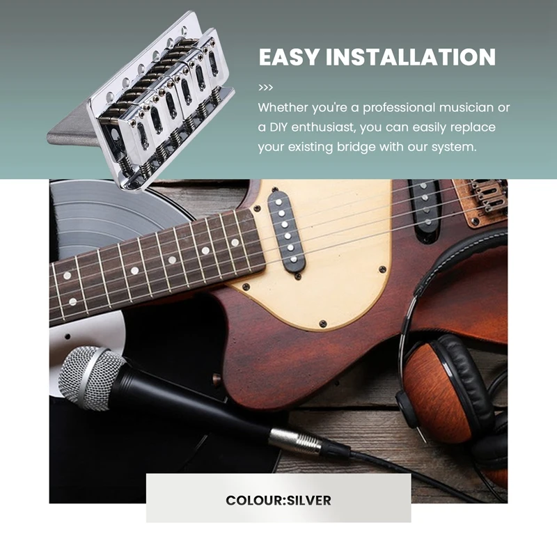 

XFDE Tremolo Bridge System for Fender Stratocaster SQ ST Electric Guitar Chrome Silver Guitar Accessories String Spacing