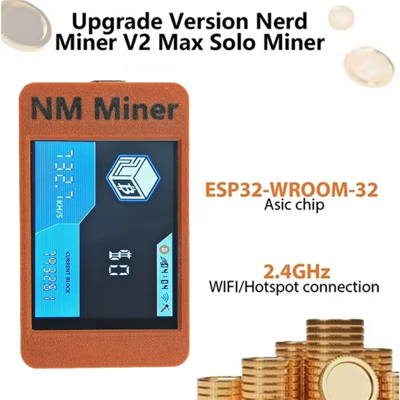 A01F-2026 2.8-Inch Nerdminer+ Mining 730KH/S BTC Solo Lottery Nerdminer+ Crypto Bitcoinminer Solo Machine Nerdminer+