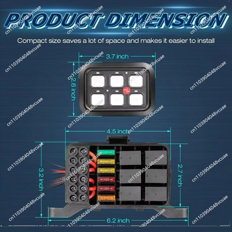 For 6 Sets of Ultra-thin Touch Control Panel 12v-24v Light Emitting Diode 600w-1200 Watt Circuit Control Relay System Box