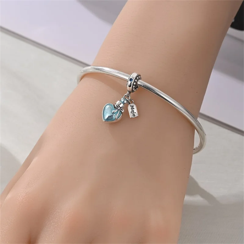 Original 925 Sterling Silver Charm Beads Magic Wishing Bottle Pendant Dangle Fit DIY Bracelet Charm Women Jewelry Gift