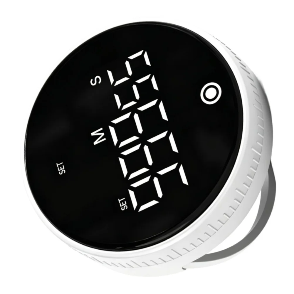 Black Magnetic Kitchen Timer Silent Touchscreen Home Decoration For Cooking Baking Study Kitchen Bedroom Reminder Accessory