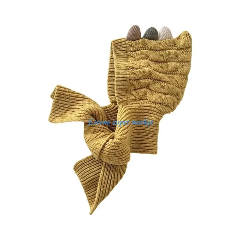 090B Lovely Saurian Costume Hat With Attached Scarf Soft Warm Accessory For Children 0 2 Years