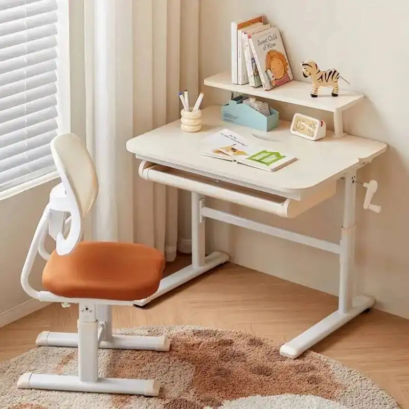 Study Children's Desk, Small Apartment, Elementary School Students' Home Writing Desk, Lifting Table and Chair Set, New Model