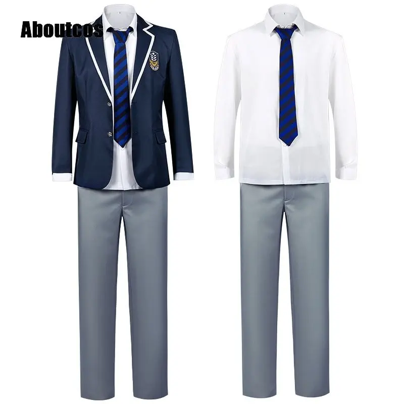 Aboutcos-Traje de Cosplay Anime Masculino, Fechadura Azul, Nagi Seishirou, Casaco, Calças, Camisa, Gravata, Terno, Bachira, Meguru, Uniforme de RPG de Halloween