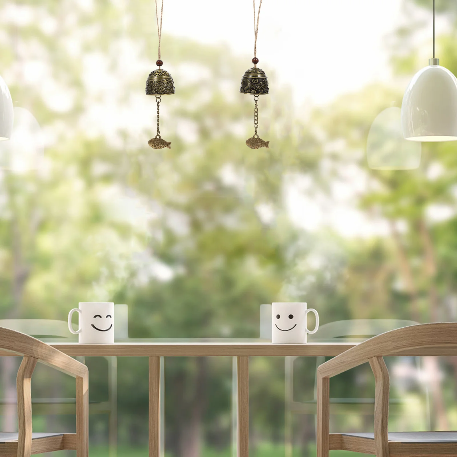 

2 Pcs Wind Chime Pendant Messenger Decor Chimes Feng Shui Ornaments Garden Indoor Home Chic