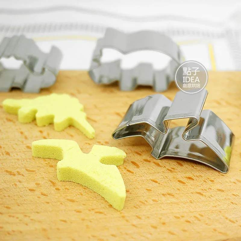 6Pcs Hot Stainless Steel Dinosaur Animal Baking Biscuit Cookie Cutter Cake Mold  Utensils