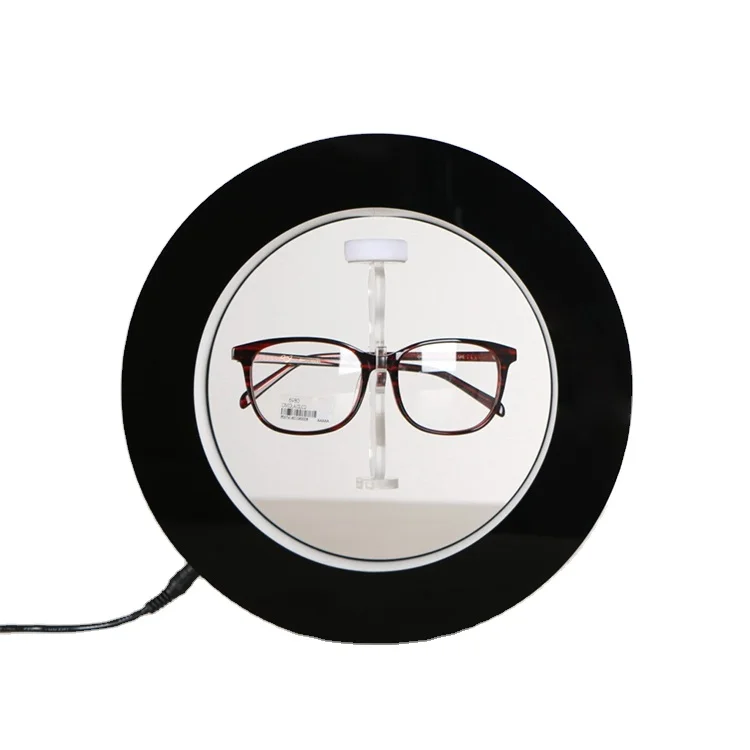 

Wholesale Creative Magnetic Levitation Glasses Display Stand LED Lighting Craft Levitating Rotating Sunglasses Display Rack