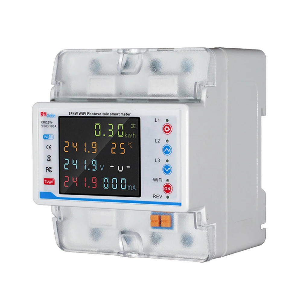 LCD Display Tuya WiFi Intelligent Circuit Breaker Automatic Reclosure Protector 3P4W Power Meter Three Phase Reclosure Switch