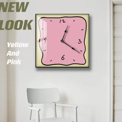 Home fashion wall clock Korean graffiti cartoon art mute clock table painting block meter box wall clock