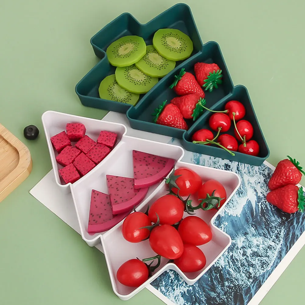 

Melon Seed Snack Plate Tree Shaped Platter Container Appetizer Serving Tray Candy Fruit Trays for