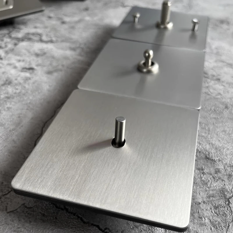 Brushed Stainless Steel Toggle Switch Matte Retro Single Pole Wall Plate Simple Electrical Outlet Cover Home Light Control