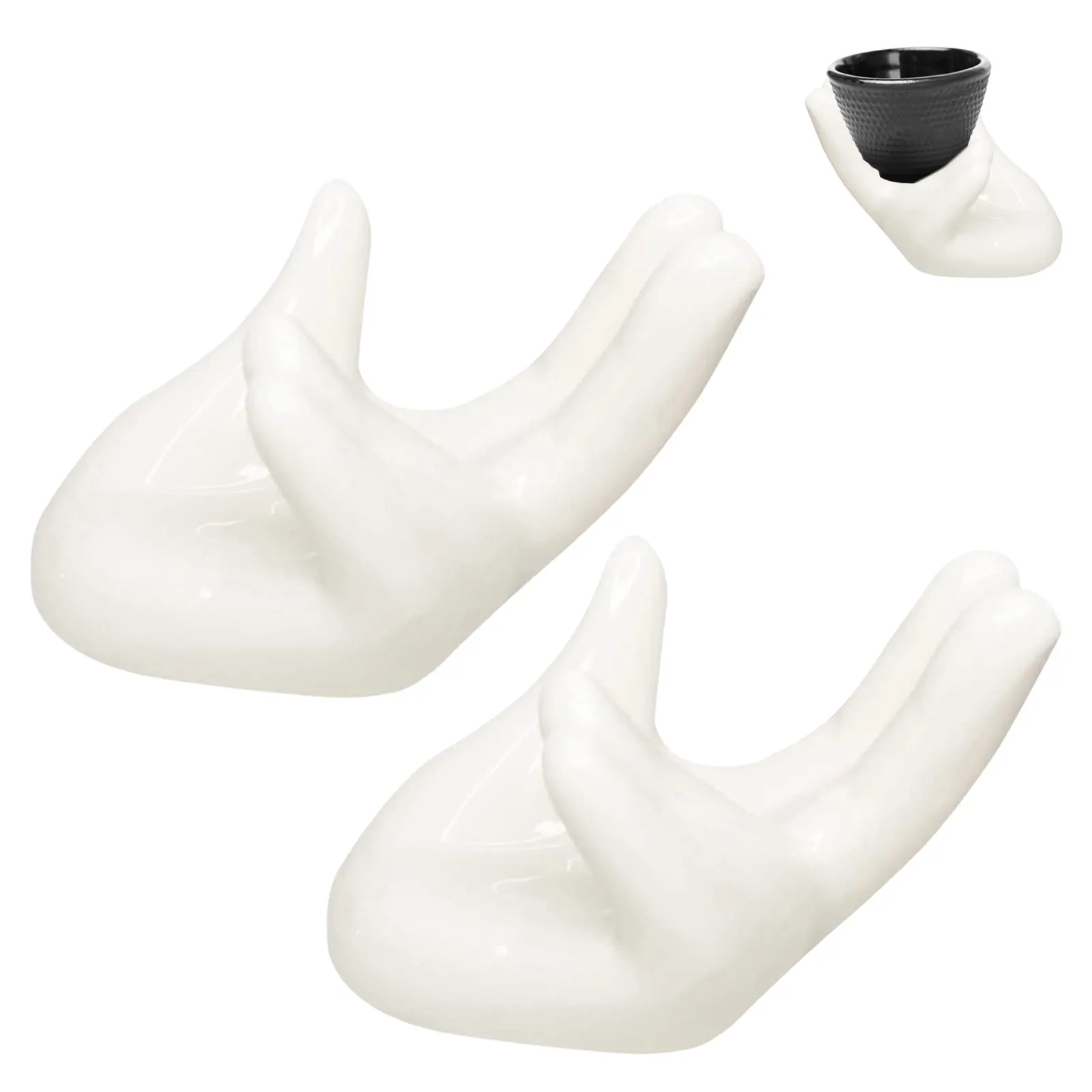 2 Pcs Ceramic Egg Storage Cup Breakfast Stand Creative Holder Decorative Hand Cups