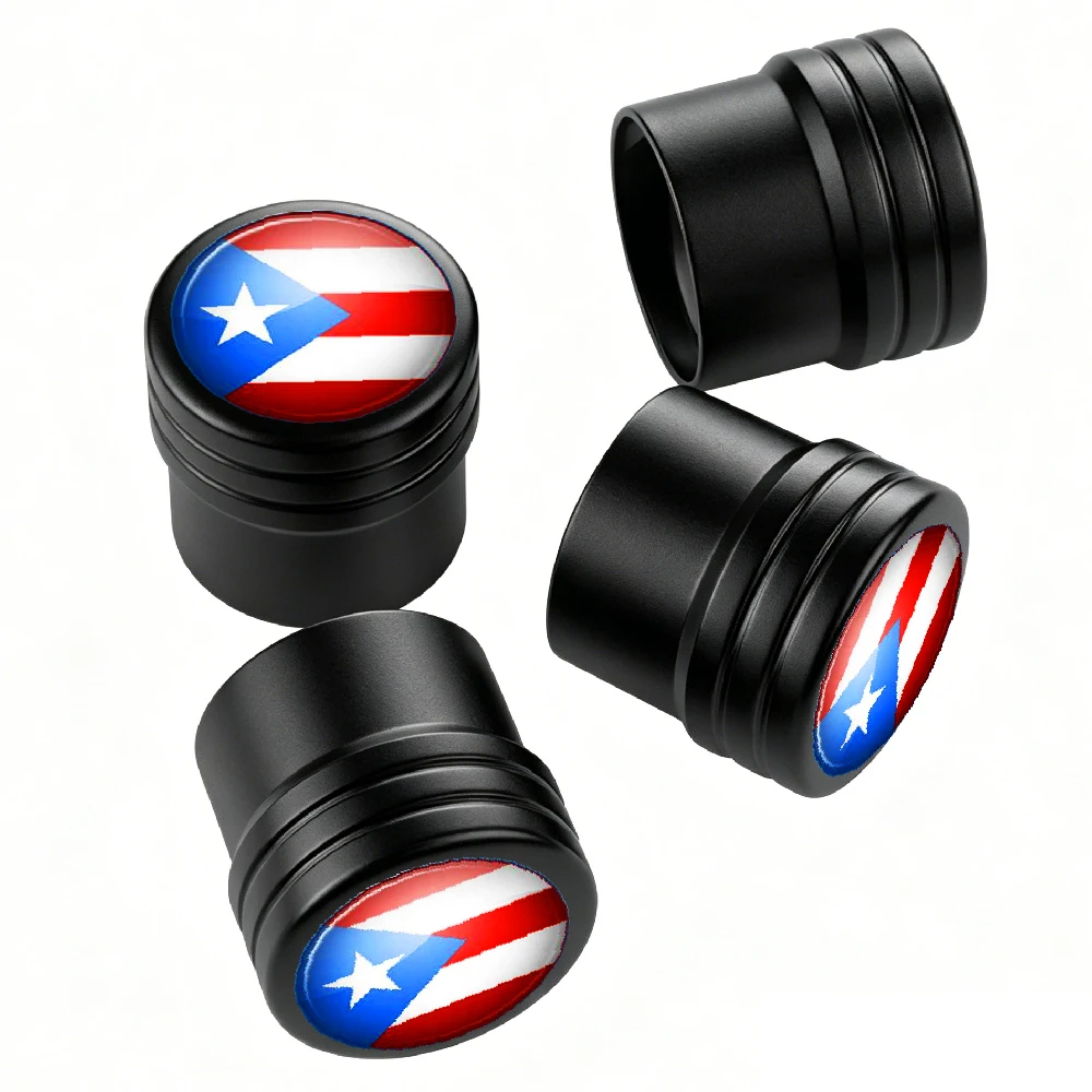 4PCS  Flag Tire Valve Stem Caps,Tire Valve Caps Dust Proof Covers with Rubber O Ring for Car Truck Motorcycles Bike and Bicycle