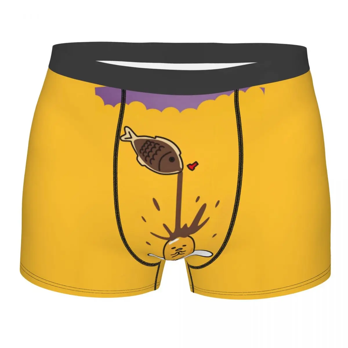 

Нижнее белье с героями мультфильмов аниме Gudetama на заказ, мужские эластичные трусы-боксеры, шорты, мягкие трусы для Homme