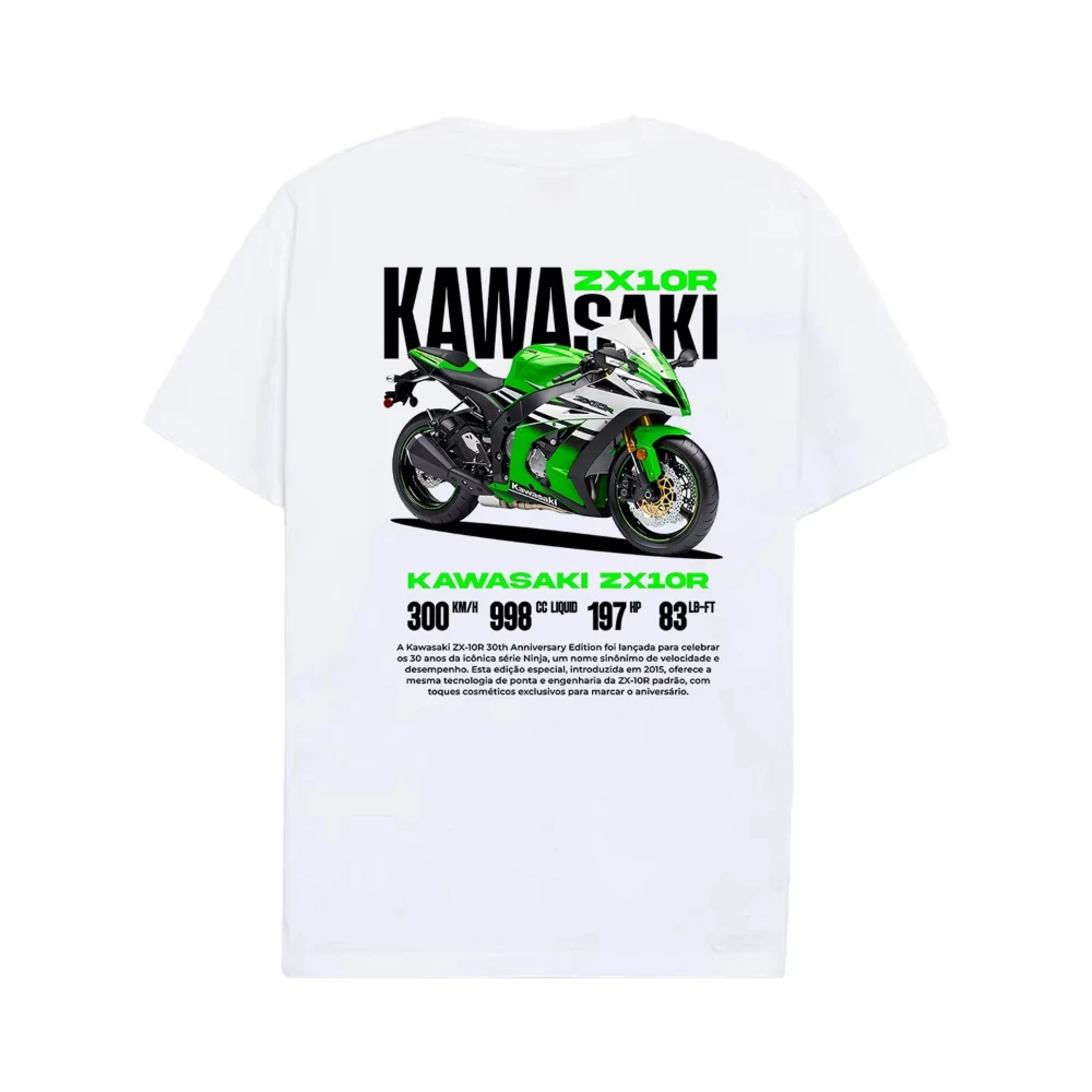 

Kawasaki Ninja ZX-10R Футболка Ретро Стиль Открытый Equipe Унисекс Летняя быстросохнущая футболка для энтузиастов мотоциклов Крутой подарок
