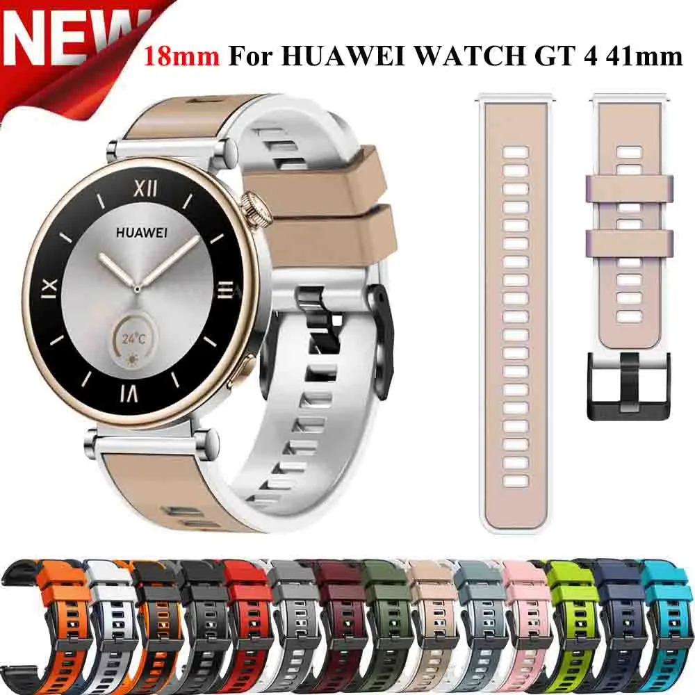 

Hot 18mm Silicone Wristband For HUAWEI WATCH GT 5 GT 4 41mm GT 5 Pro 42mm Garmin Venu 3S 2S Forerunner 255S 265S Bracelet Strap