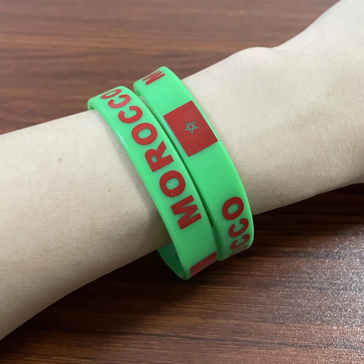 2pcs Morocco Flag Silicone Bracelets Sports Game Wristbands National Wrist Strap for Men Women Rubber Band Fashion Accessories