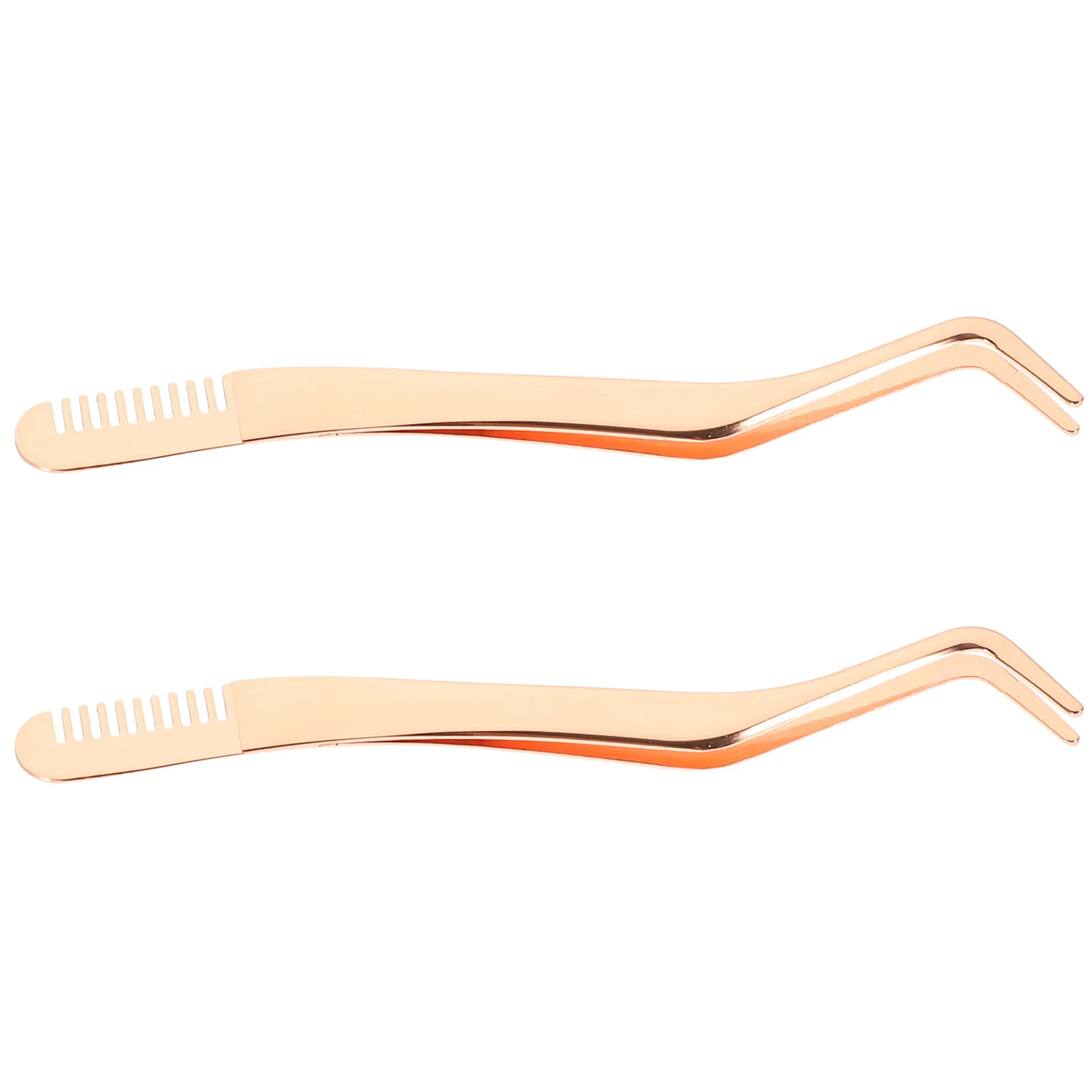 

2Pcs Eyelash Tweezers Comb Stainless Steel Lash Extension Applicator Tool Ergonomic Handle Portable Lash Applicator
