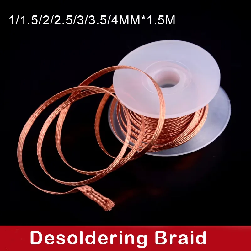 

1-100pcs Desoldering Braid Welding Solder Remover Wick 1/1.5/2/2.5/3/3.5/4MM*1.5M Wire Lead Cord Flux BGA Repair Tool