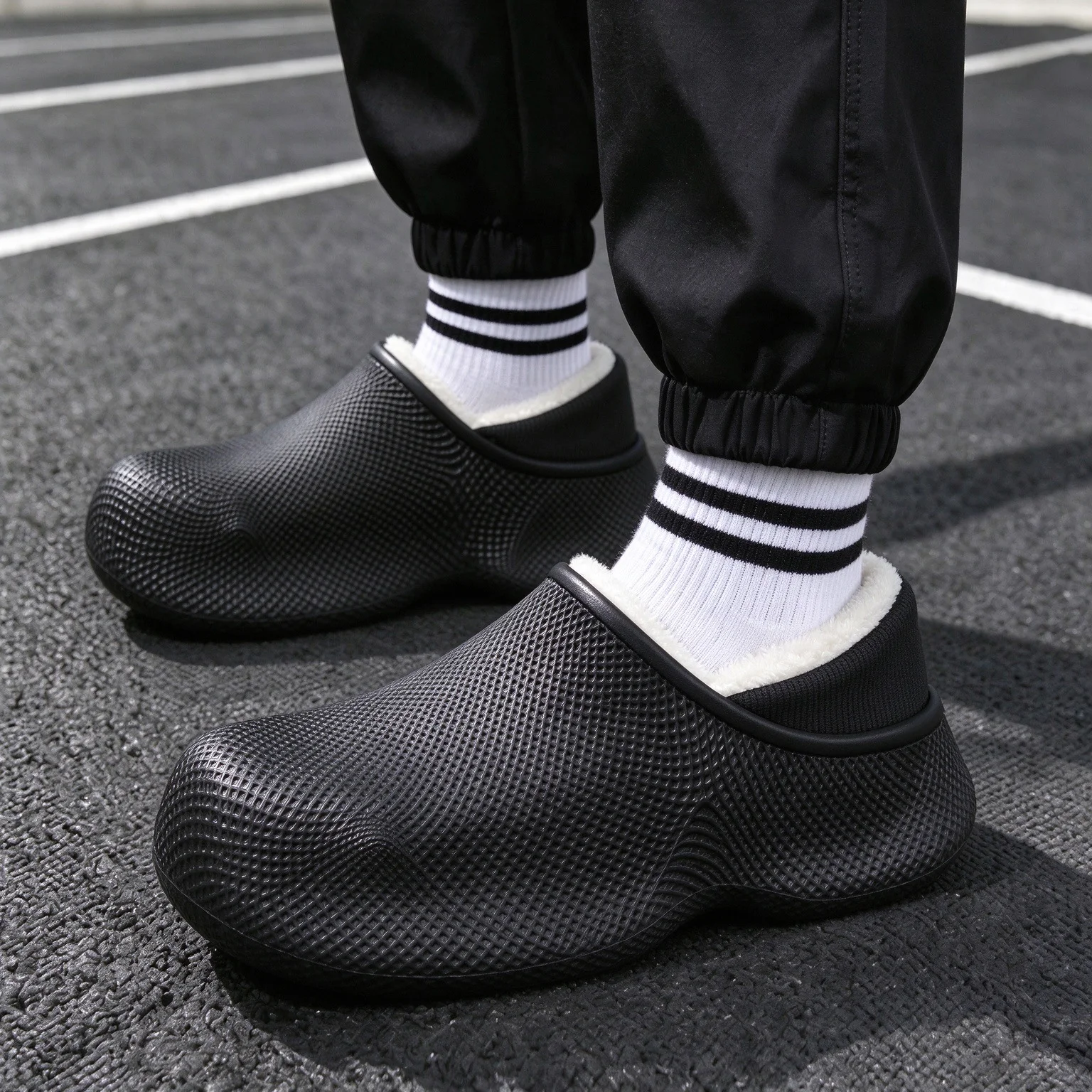 Men's Waterproof Platform Eva Cotton Slippers 2026 Winter Thick Sole Non Slip Warm Plush Home Clogs Unisex Casual Cotton Shoes