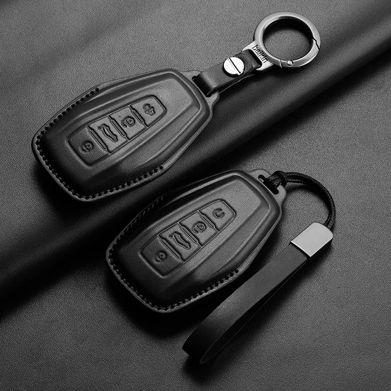 

Leather Car Remote Key Case Keychain Cover for Geely Coolray Atlas Boyue NL3 Emgrand X7 EX7 GT GC9 Borui
