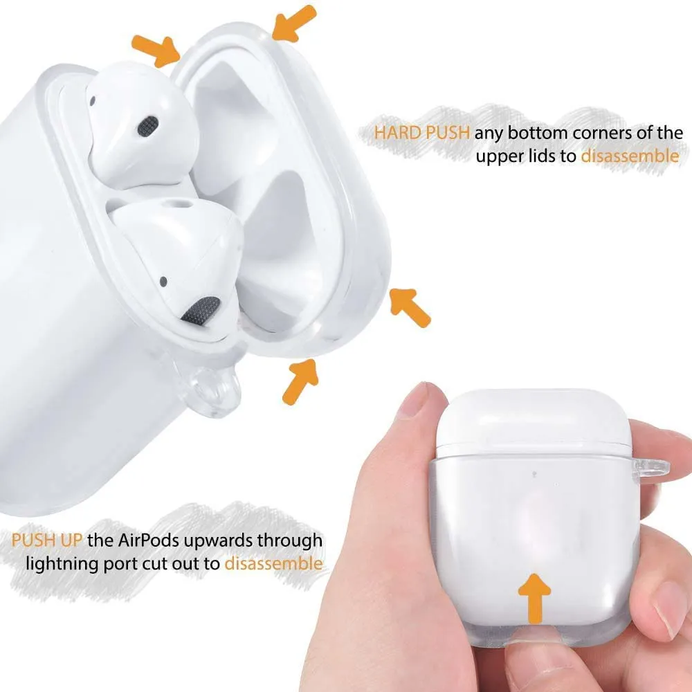 Funda de silicona suave para auriculares Apple AirPods 1a generación/2a generación, funda transparente de lujo para auriculares inalámbricos Bluetooth