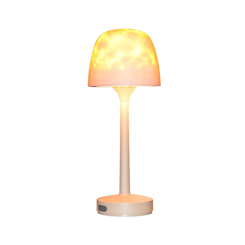 

Modern Bedroom water grain Atmosphere Decor Khaki base LED Rechargeable Bedside Touch Type-C Charging Cordless RGB Table lamp