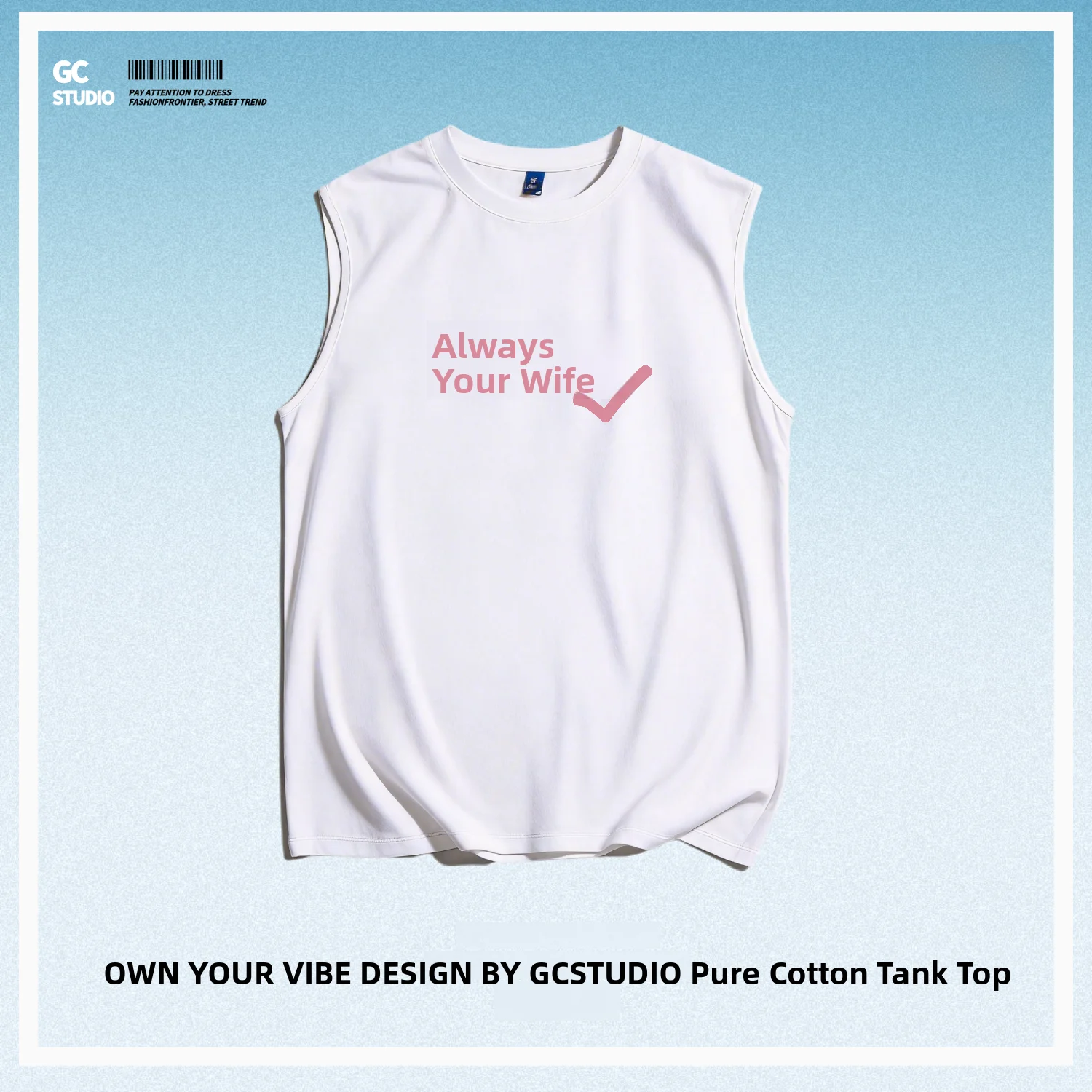 Pure Cotton Unisex Printed Summer Trendy Sleeveless Vest for Men Breathable Comfortable Sporty Style round Neck Casual Wear