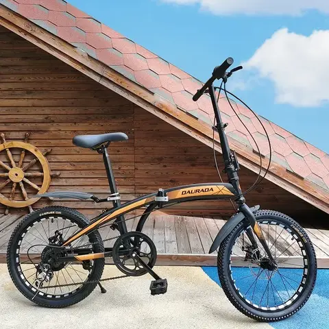 New 20 Inch Folding Mountain Bike Carbon Steel Off-road Variable Speed Double Disc Brake Mountain Bike