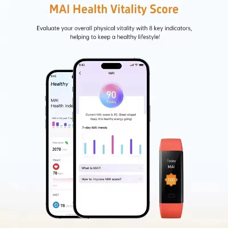 

Men's Sports Wristbands Women Bracelet Temperature Measurement Blood Pressure Fitness Heart Rate Smart Bracelet Watch