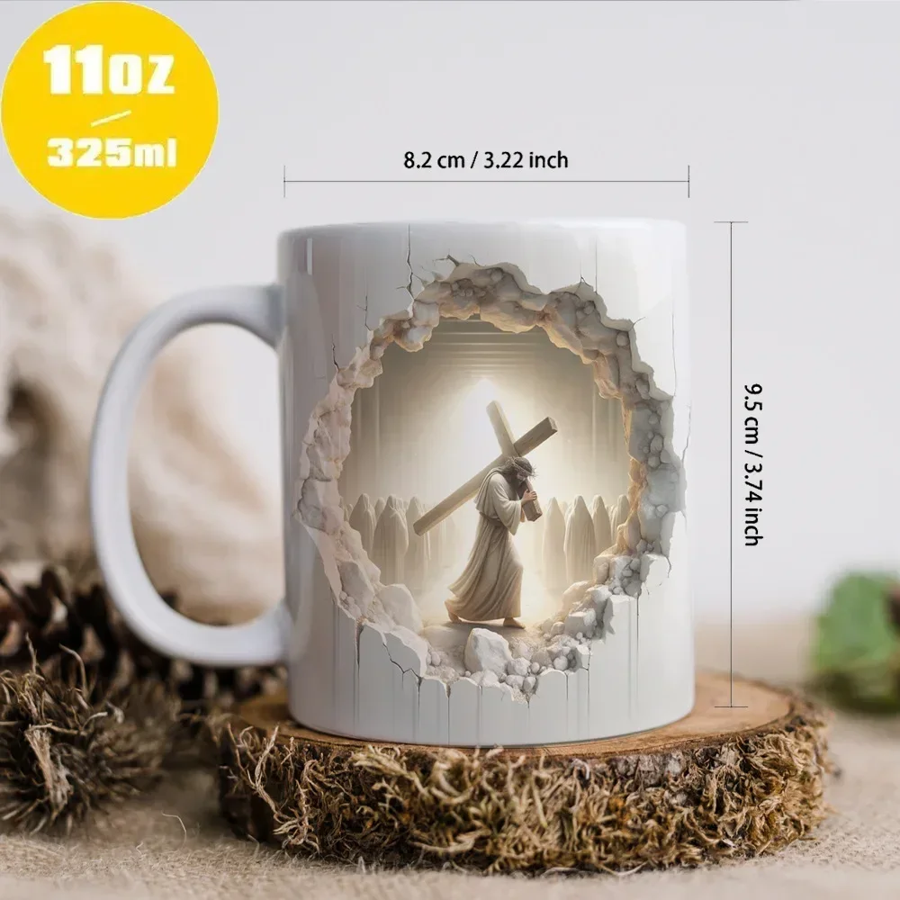 Christian with Cross, White Ceramic Mug, Coffee Mug