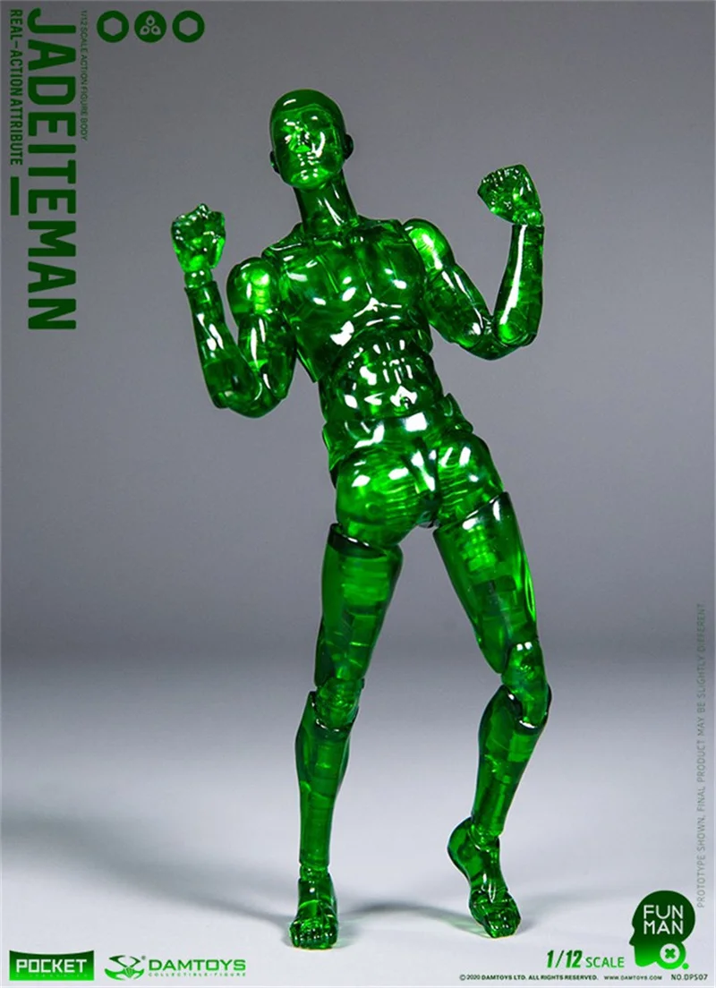 Damtoys Dps06/Dps07 DPS03 1/12 Male Soldier Body Obsidimen Emerald Man Fun Crystal Clear Diy Cosplay Body  6