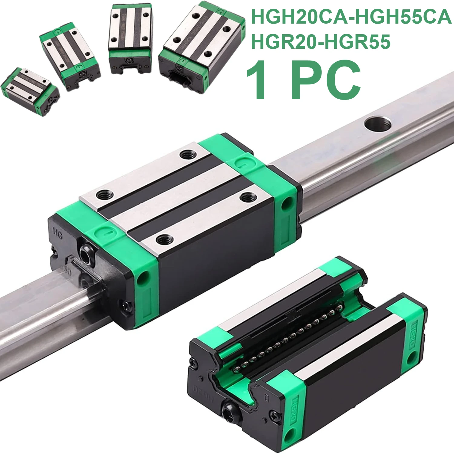 

1Pc Linear Slide Rail Guide Rail Square Block Bearings HGH20CA-HGH55CA for DIY CNC Routers Kit Lathes Mills