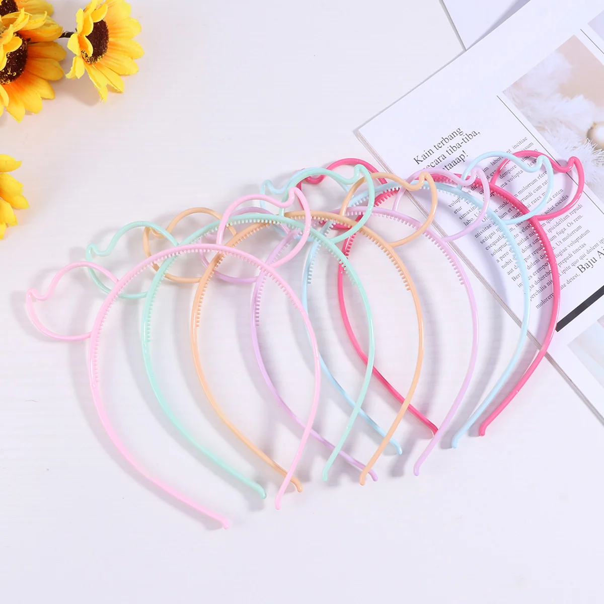 12 Pcs Animal Ears Headbands Skin Care Novelty Creative for Children Assorted Color