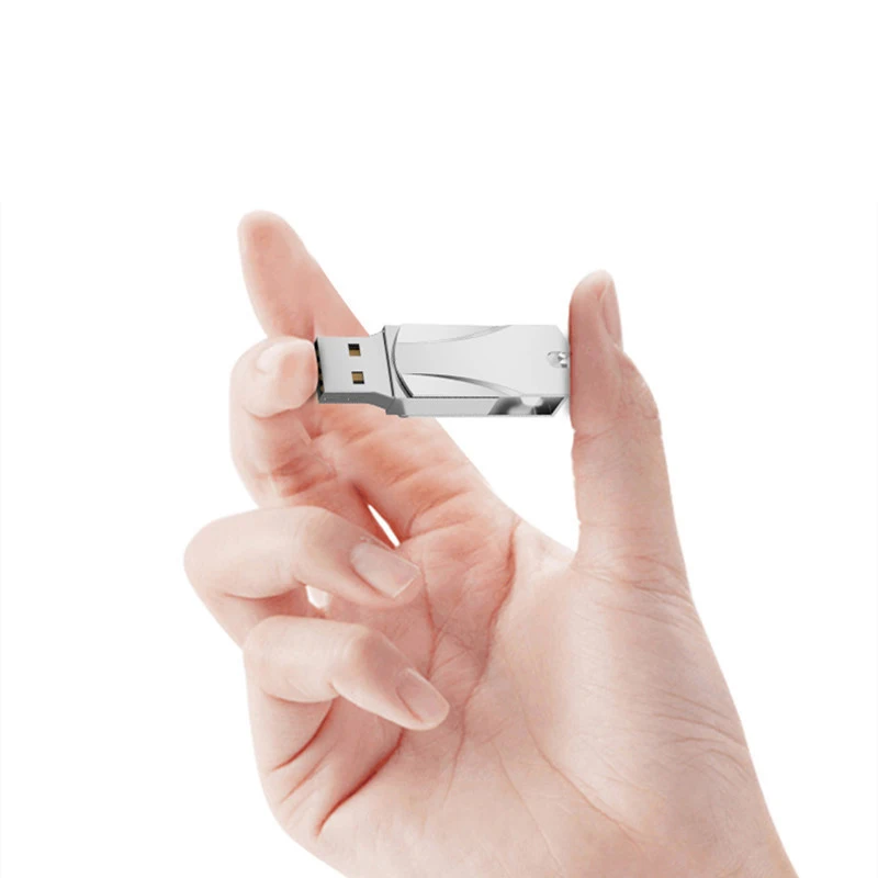محرك فلاش USB معدني 64 جيجابايت محرك القلم USB 2.0 عصا ذاكرة عالية السرعة عصا USB دوارة على الكمبيوتر أو مفتاح السيارة للسيارات