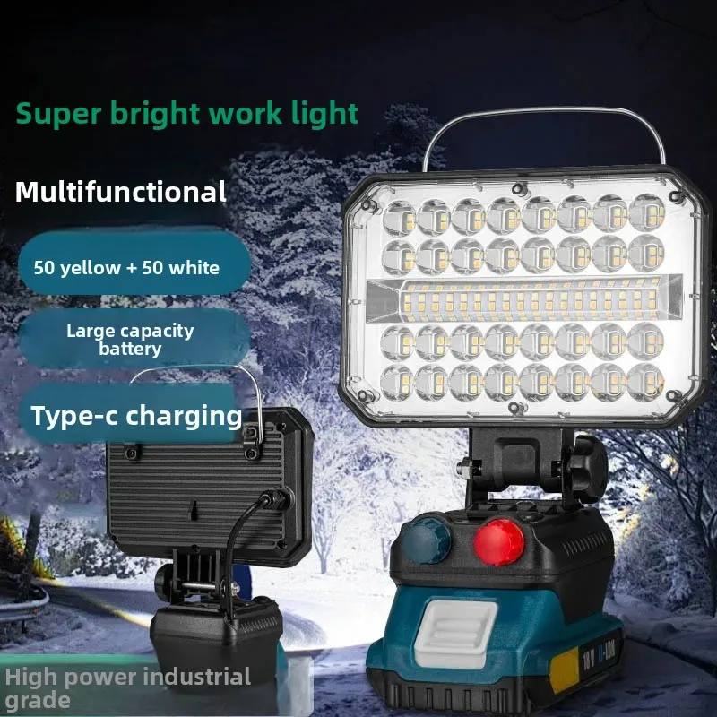 For Super Bright LED Work Light High Power Multi Function Garden Lamp Long Battery Life for Maintenance Reading Outdoor Use