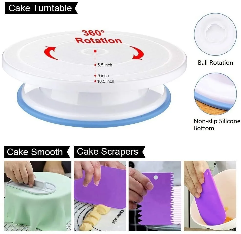 428 Piece Cake Turntable Set Russian Decorating Mouth Bakeware Cake Baking Tool Set