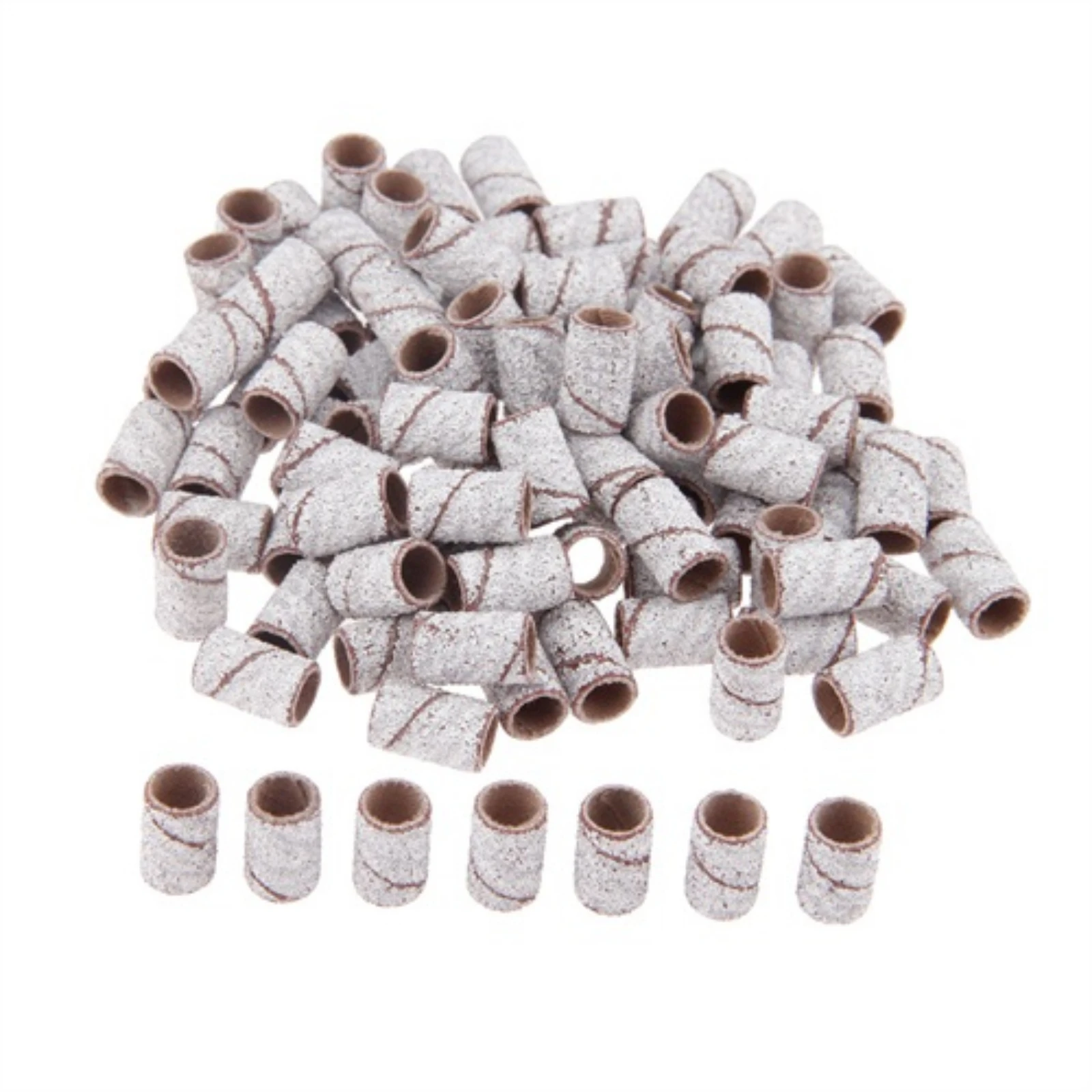 100x  Refills Grit Drum Sanding Bands Polishing Manicure Pedicure Tools Rotary Drill Bits 6.3mm for Metal Wood Plastic Working