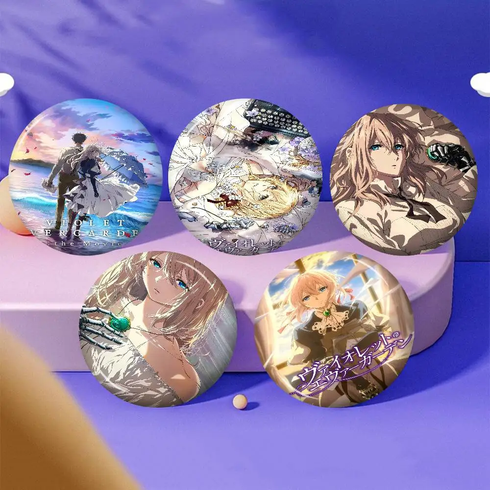 Anime Violet Evergarden Creative Tinplate Soft Button Pins Animal Icon Brooch Lapel Backpack Badge Accessories Pin