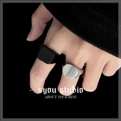 Simple Geometric Classic Stainless Steel Rings Unisex Party Gift For Men Vintage Women Unisex Circle Jewelry Metal Wholesale