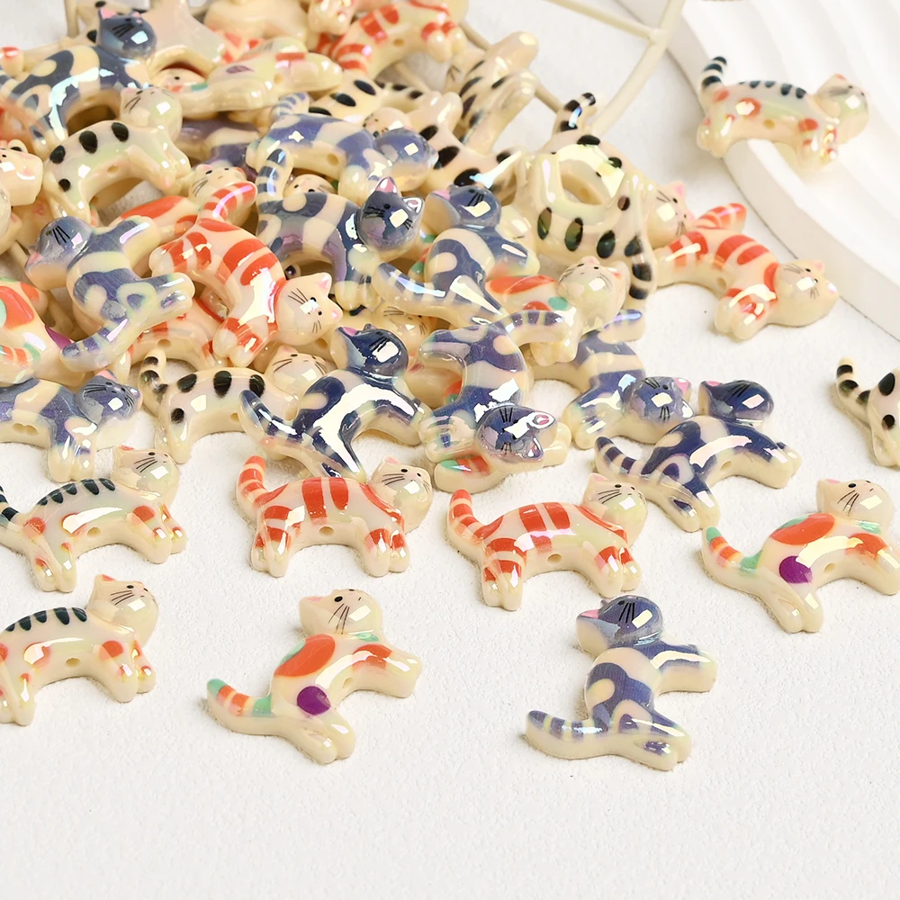 10 قطعة الخرز المسطح الراتنج القط على شكل التسنين التركيز حبة BPA الحرة فضفاض حبة لصنع المجوهرات عقد دي اي واي مصاصة سلسلة #1